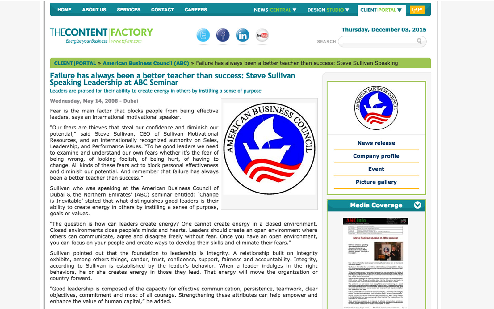 Client Newsroom - American Business Council